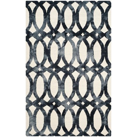SAFAVIEH Dip Dye Hand Tufted Runner Rug, Ivory and Graphite - 2 ft.-3 in. x 12 ft. DDY675D-212